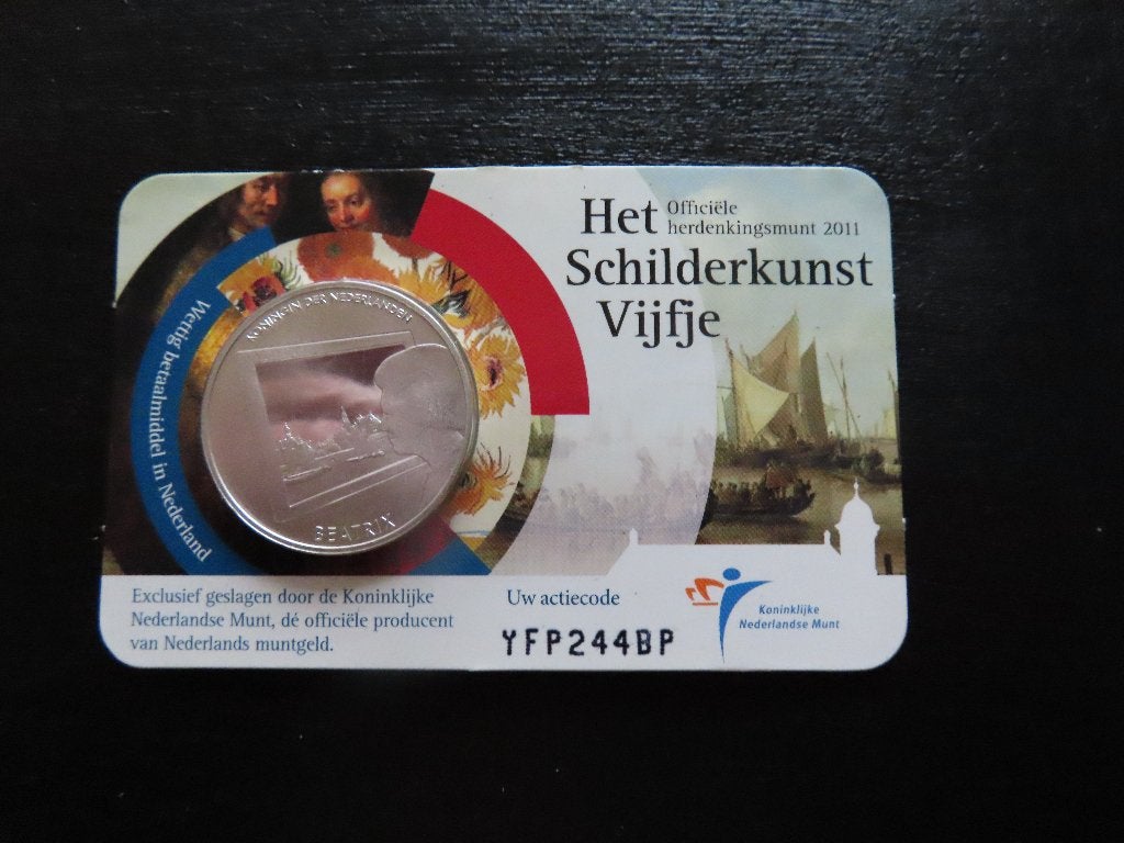 5,00 euro coincard " het schilderkunst vijfje", Ophalen of Verzenden, Koningin Beatrix, Euro's