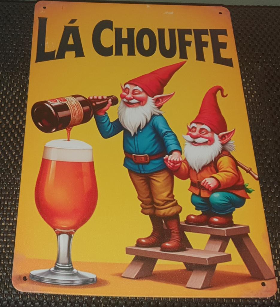 De Ultieme Blikvanger voor uw Man cave: La Chouffe Wandbord!, Ophalen of Verzenden, Nieuw, Reclamebord, Plaat of Schild, Overige merken