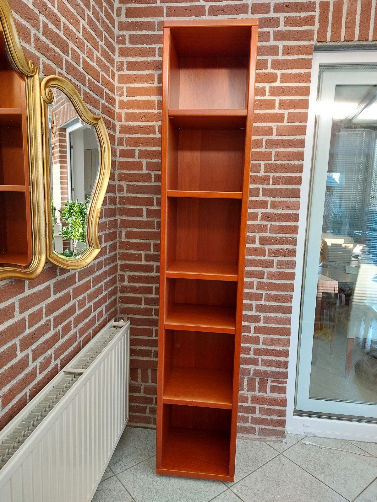 Stevige hoge boekenkast kersen 216 cm hoog, Huis en Inrichting, Kasten | Boekenkasten, Ophalen, Met plank(en), Minder dan 50 cm