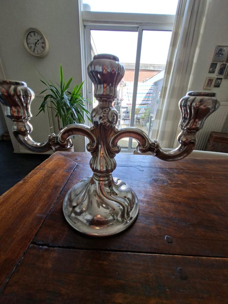 Vintage zilveren kandelaar 800 gram., Ophalen of Verzenden, Zilver