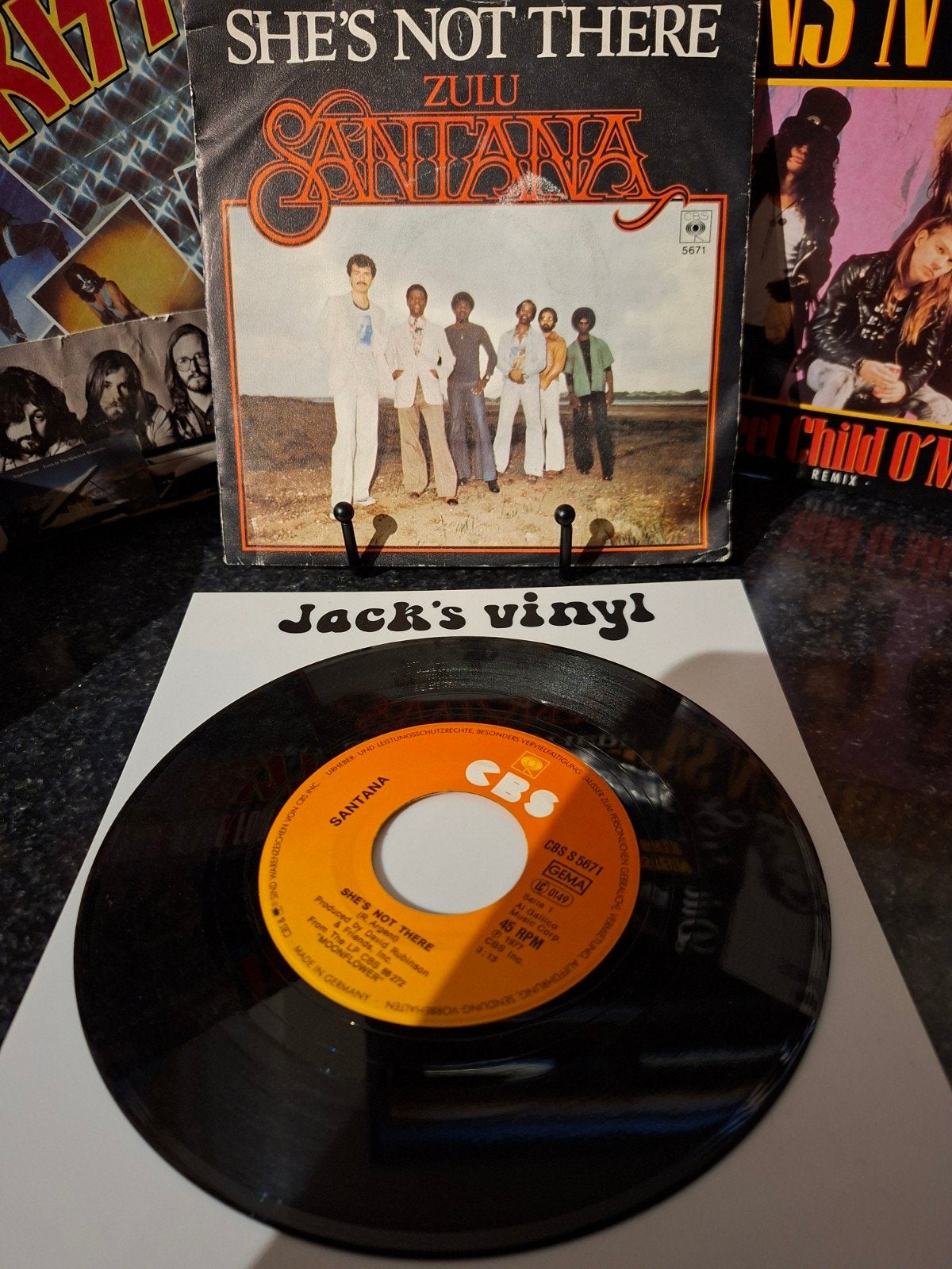 Santana - She's Not There / Zulu (7 inch vinyl single)1977, Gebruikt, 7 inch, Ophalen of Verzenden, Fotohoes