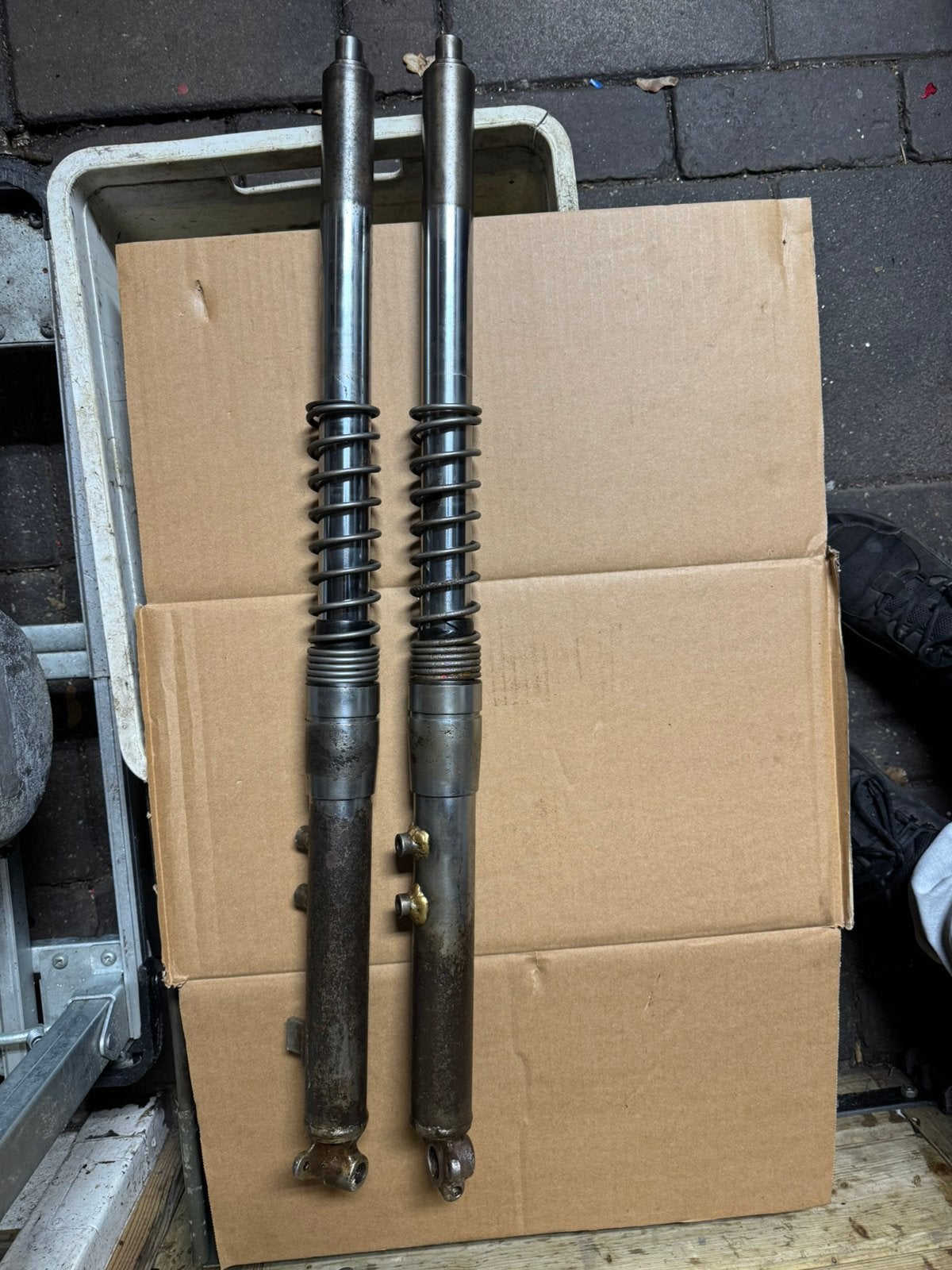 suzuki t500 voorvork poten, Ophalen of Verzenden, Gebruikt