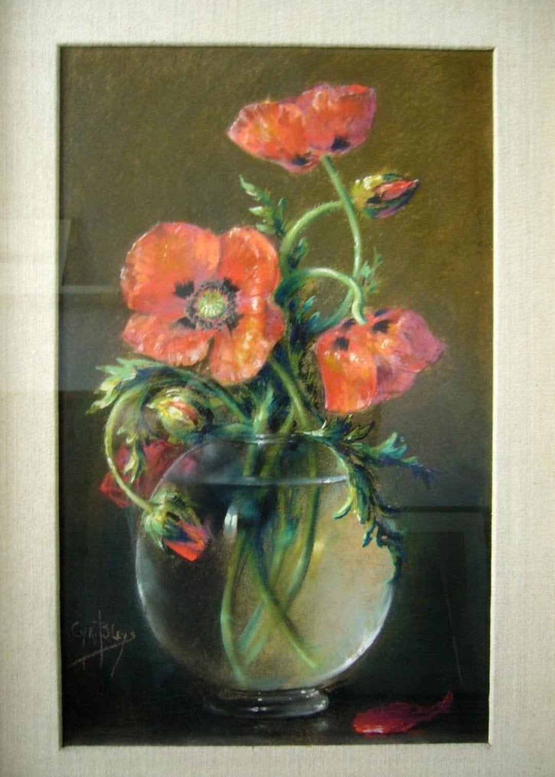 Pastel schilderij van Cyr. Bleys - ca. 1940 - Ingelijst, Ophalen