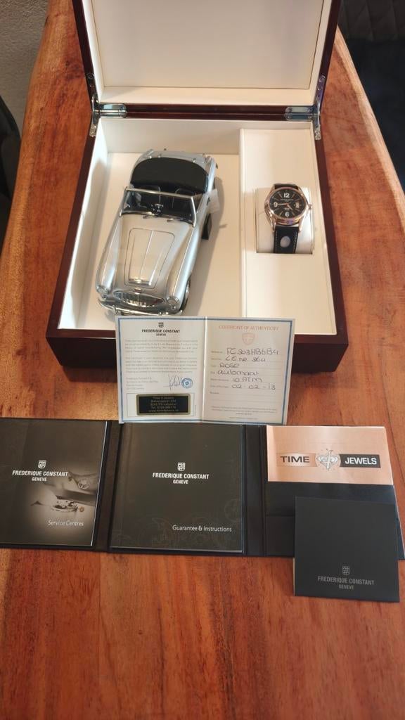 Frederique constant Healey automaat Zeldzaam, Overige merken, Overige materialen, Leer, Polshorloge