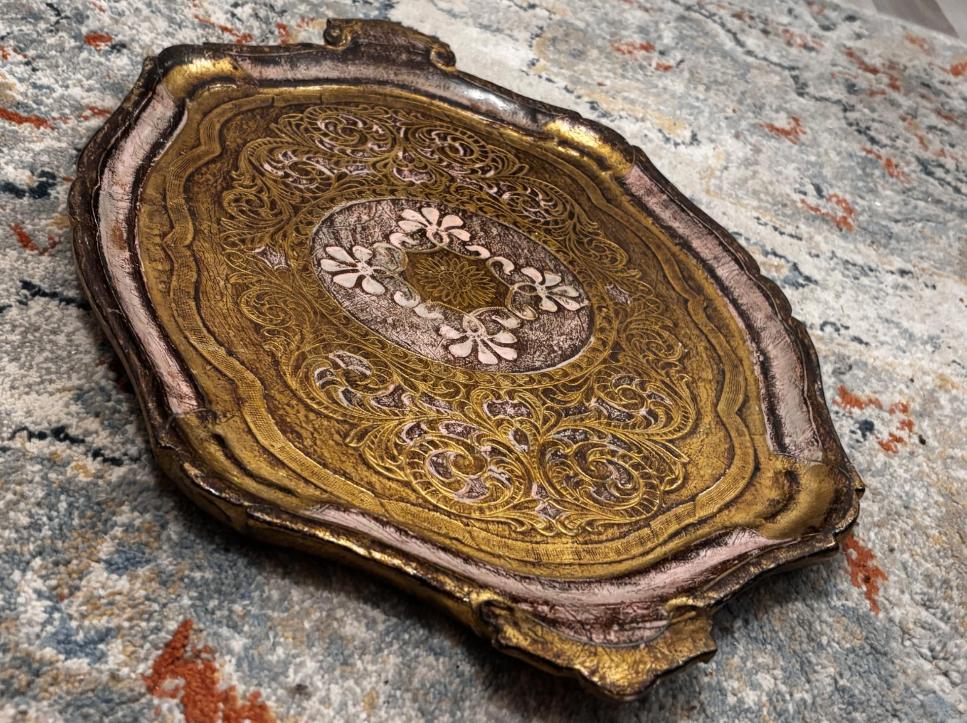 Florentijns verguld houten dienblad, Antiek en Kunst, Ophalen of Verzenden