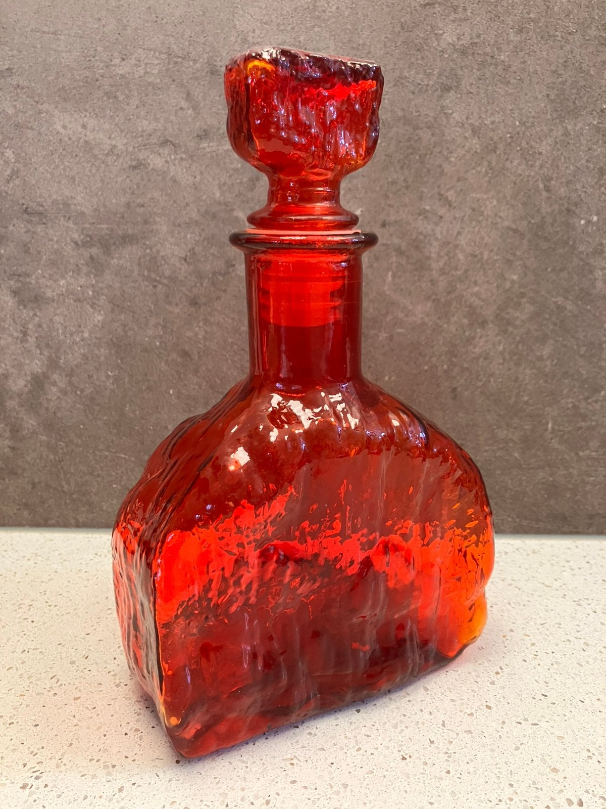 Vintage Empoli rode boomschors fles / karaf / decanter, Antiek en Kunst, Ophalen of Verzenden