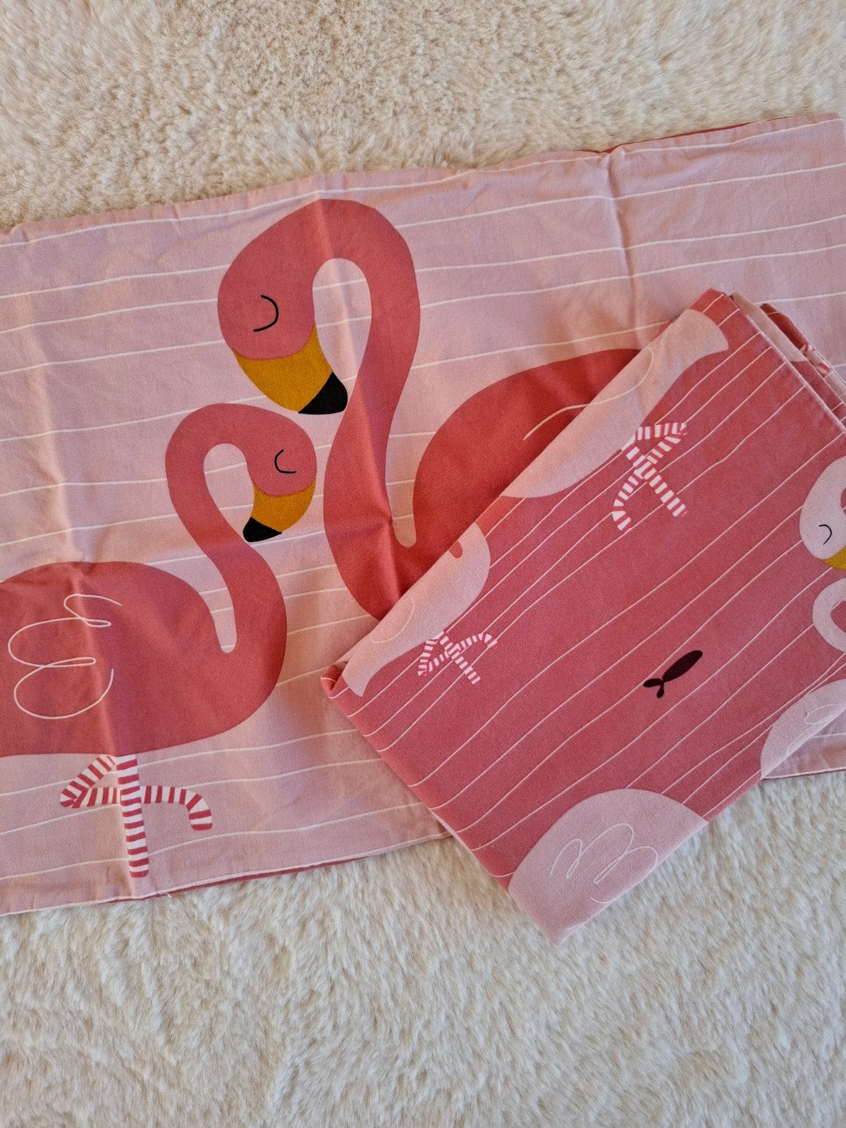 Ikea flamingo peuterdekbed, Ademend, Jongetje of Meisje, Wit, Ophalen of Verzenden