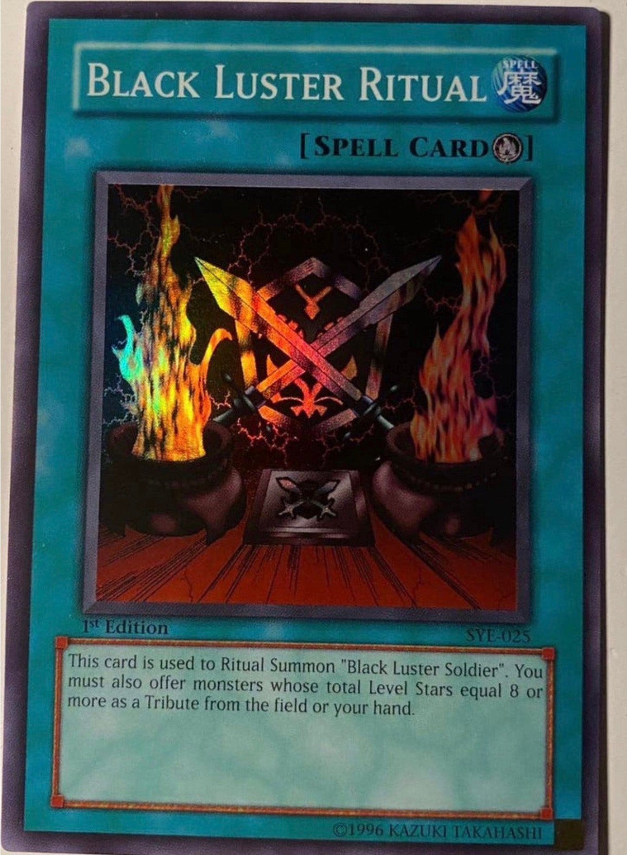 Yu-Gi-Oh! Black Luster Ritual SYE 1st Edition !, Ophalen of Verzenden, Zo goed als nieuw, Losse kaart, Foil