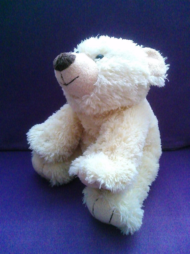 KIKA Knuffel BEER MET KRAAL OGEN. 30 CM. ROOMWIT **Nieuw**, Overige karakters, Beer, Nieuw, Ophalen of Verzenden
