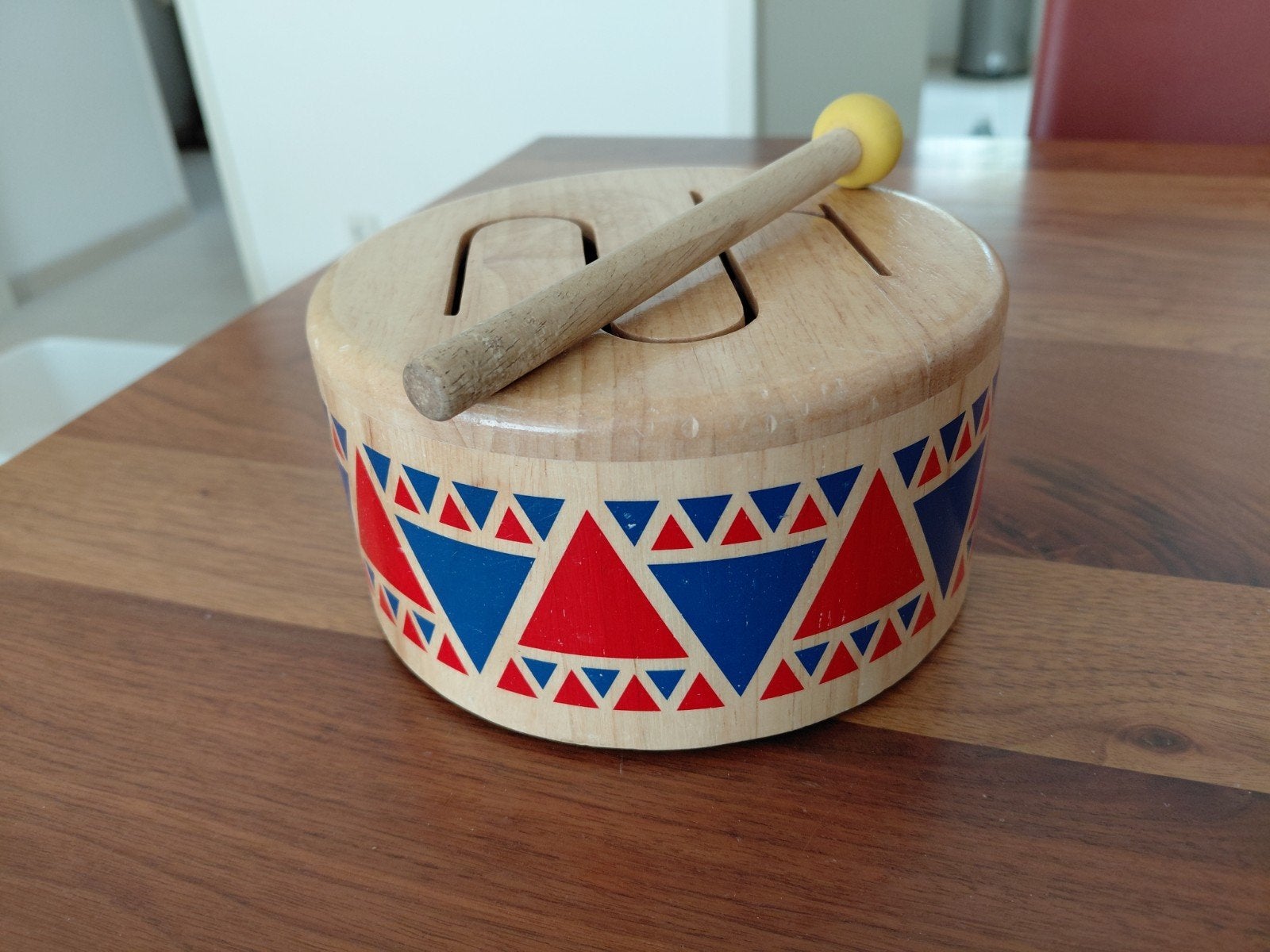 Houten trommel van Plan Toys, Ophalen, Zo goed als nieuw