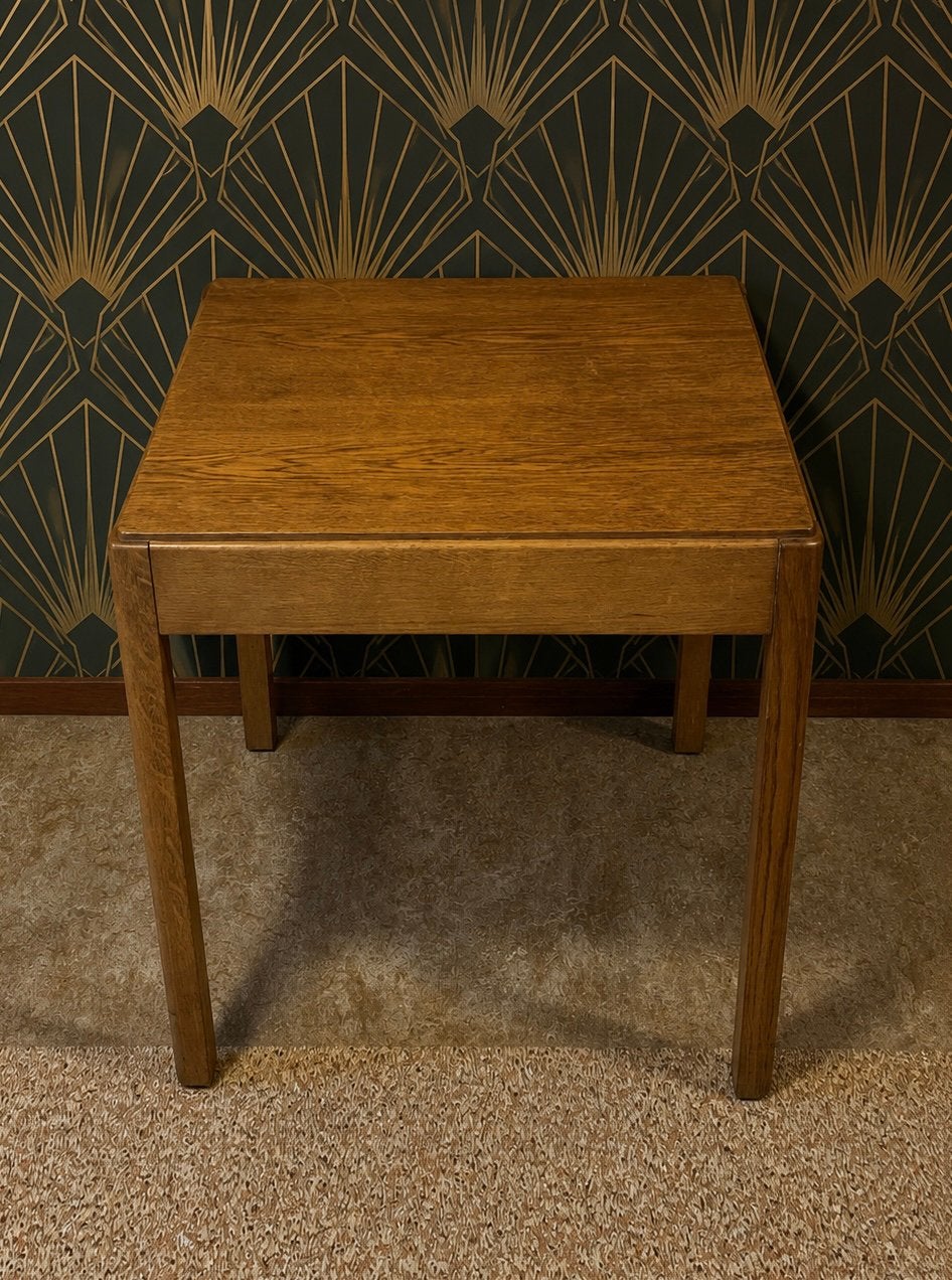 Art Deco eiken tafel vierkant Amsterdamse School circa 1920, Ophalen