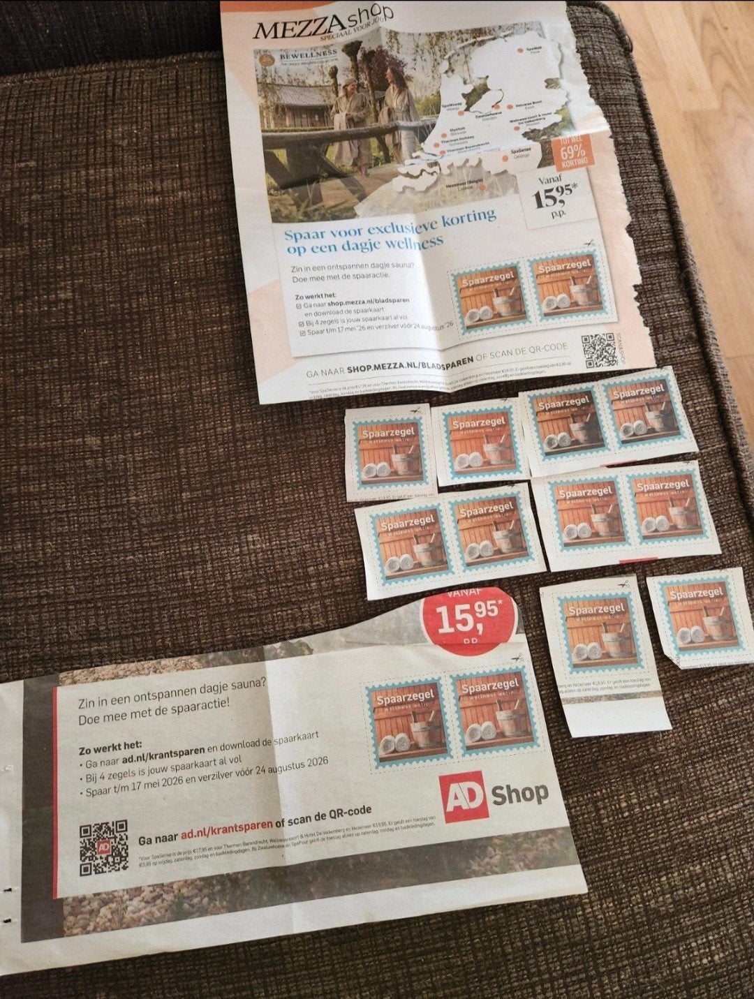 RUILEN: 14 zegels krantsparen wellness voor 250 DE punten, Ophalen of Verzenden, Overige soorten, Volle spaarkaart