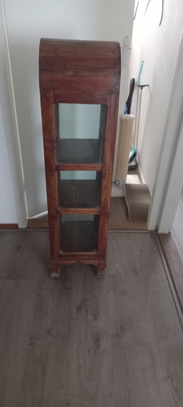 oud kastje hout, Huis en Inrichting, Kasten | Vitrinekasten, Ophalen, Minder dan 50 cm, Glas, 100 tot 150 cm