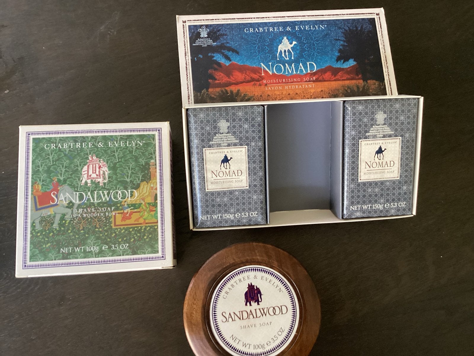 Crabtree & Evelyn Sandalwood Scheerzeep & Nomad Zeep, Ophalen of Verzenden, Nieuw, Bad & Douche