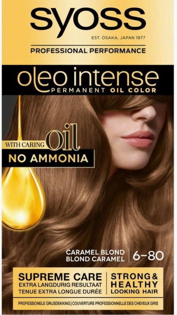 Syoss Oleo Intense Caramel Blond 6-80 Haarverf Ammoniakvrij, Henkel AG & Co. KGaA, Düsseldorf, Duitsland, Info@syoss.com, Overige typen