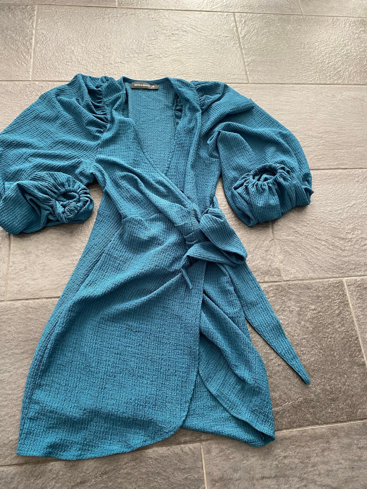 GUTS & GUSTO wikkeljurk met pofmouwen, Maat 38/40 (M), Blauw, Ophalen of Verzenden, Zo goed als nieuw