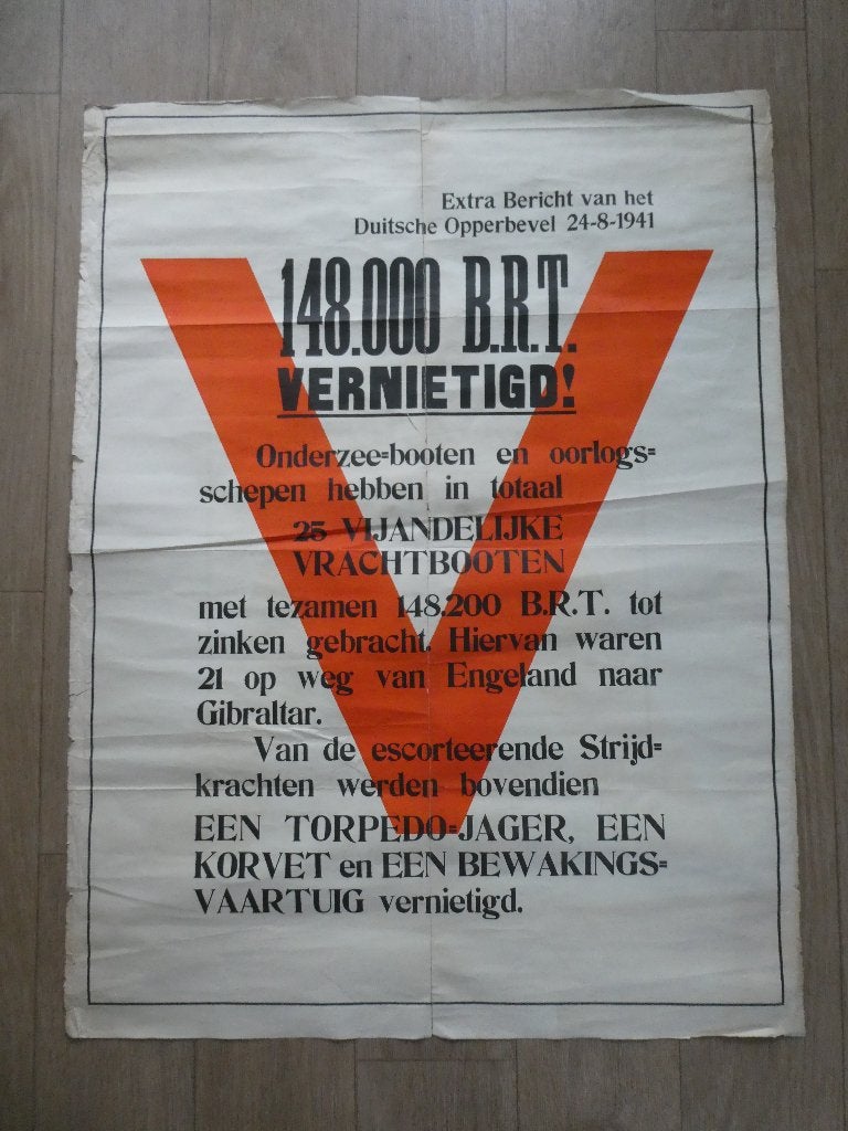 V-actie poster, tweezijdig bedrukt, Verzamelen, Ophalen of Verzenden, Overige soorten, Nederland, Foto of Poster