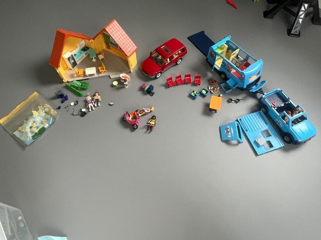 Playmobil: Vakantie thema verzameling, huisje, caravan, auto, Ophalen of Verzenden, Gebruikt