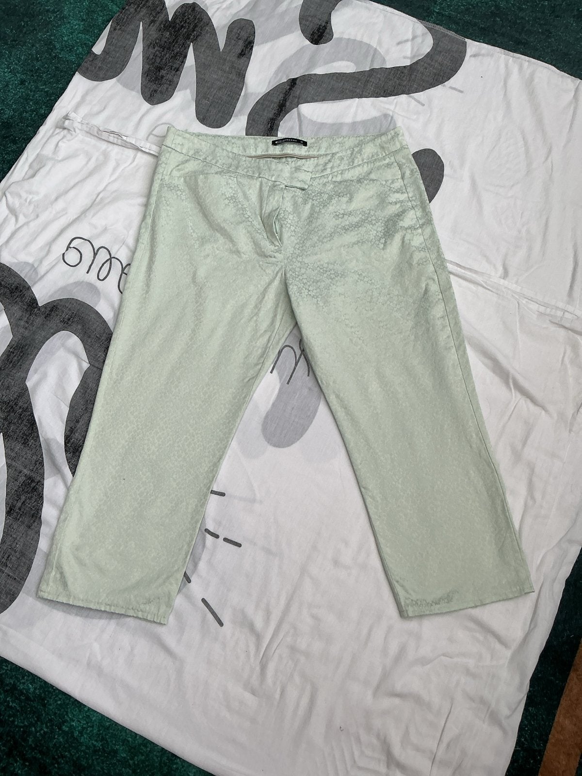 Espreeso Driekwart Broek - Lichtgroen met subtiel patroon, Kleding | Dames, Maat 42/44 (L), Ophalen of Verzenden, Driekwart, Gedragen