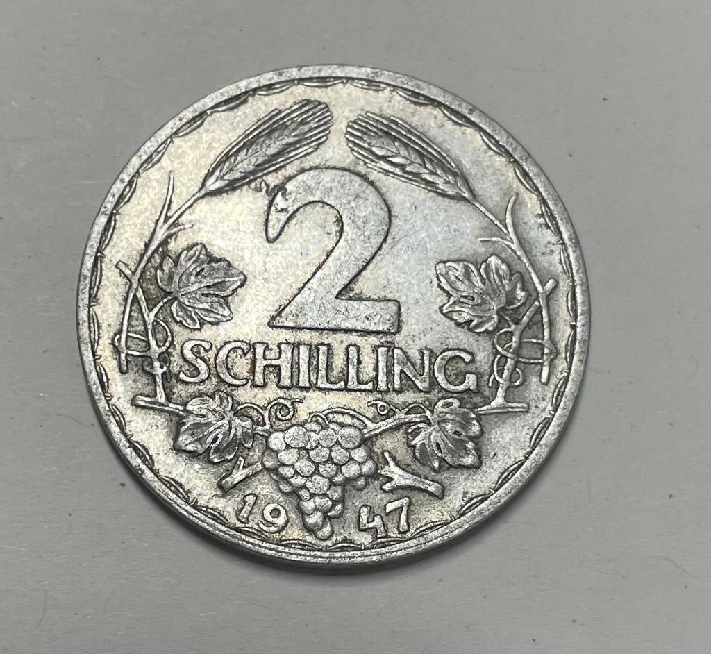2 schilling Oostenrijk 1947, Ophalen of Verzenden, Oostenrijk