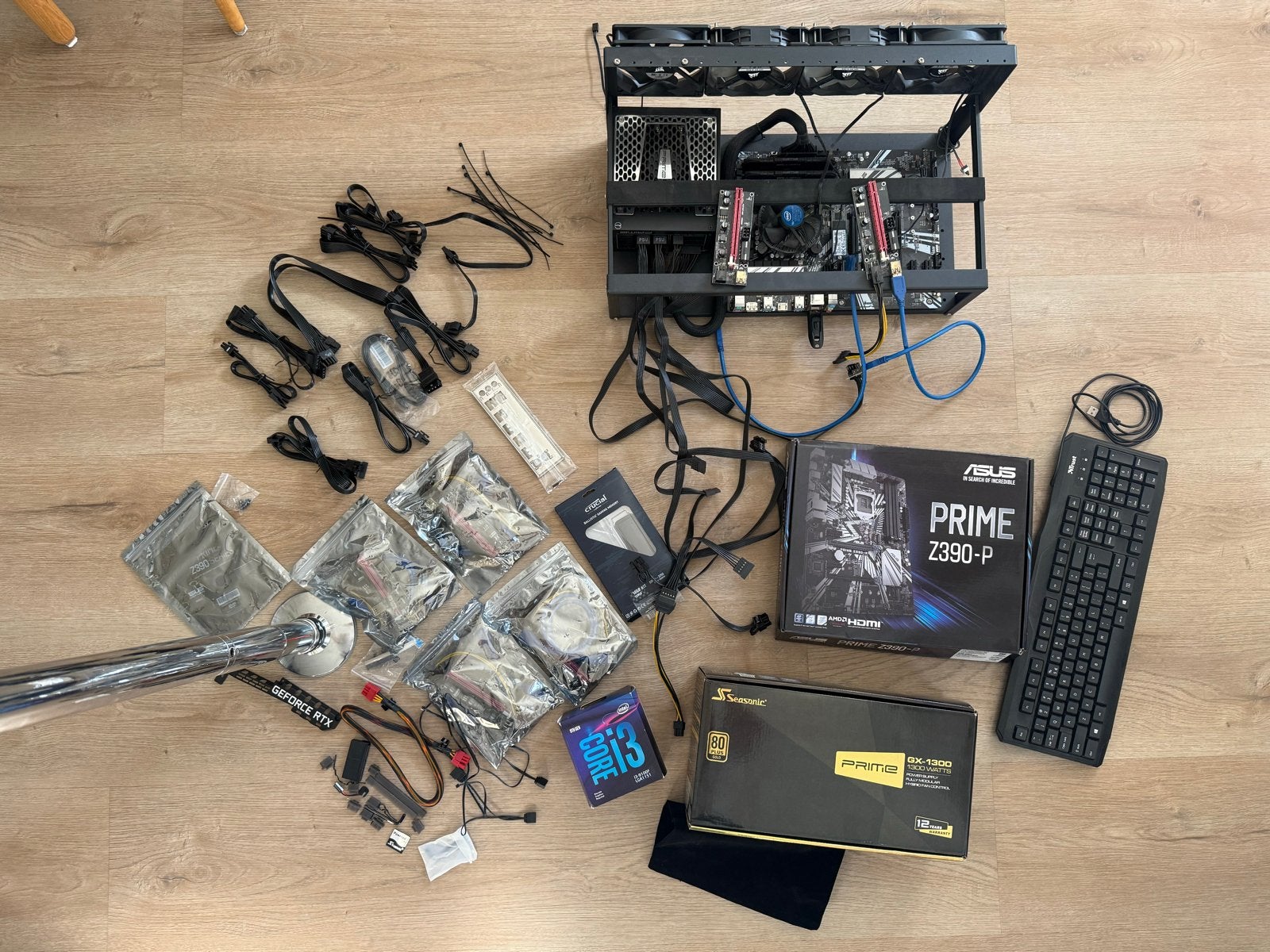 Complete Mining / AI GPU Rig –Seasonic 1300W–Multi-GPU Setup, Minder dan 4 GB, Ophalen of Verzenden, Zo goed als nieuw, Gaming