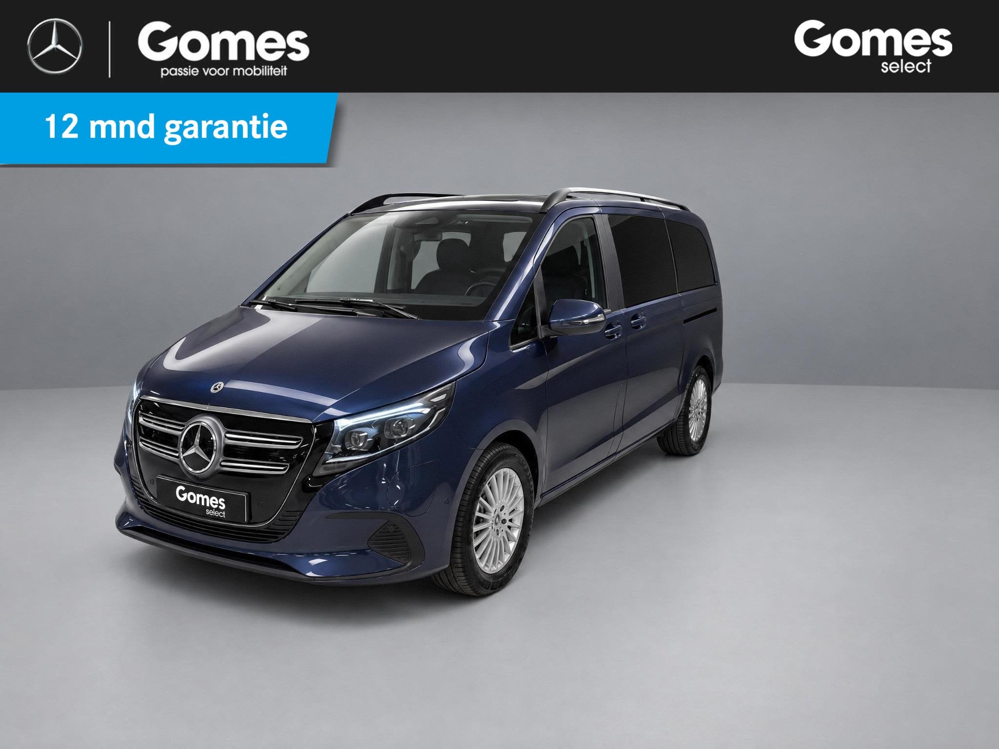 Mercedes-Benz EQV 300 L2 90kWh DC | Stoelverwarming | Rijass, Auto's, 12 maanden, Stof, Zwart, Blauw