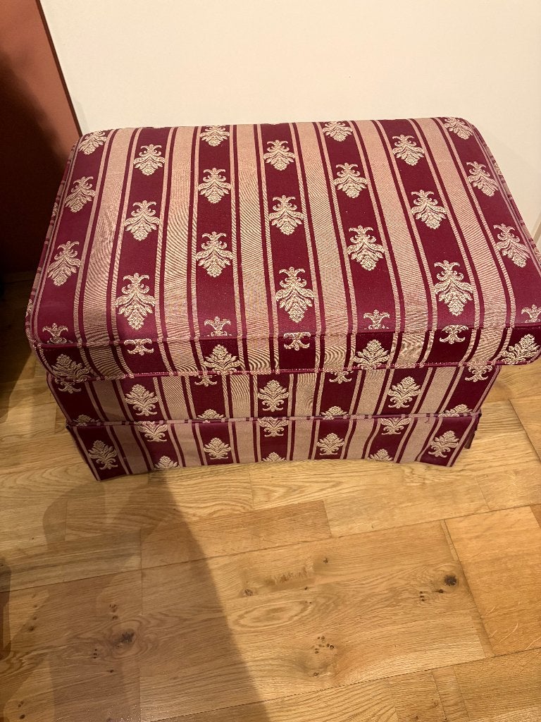 Vintage voetenbankje, Huis en Inrichting, Ophalen, Gebruikt, Minder dan 50 cm, Stof