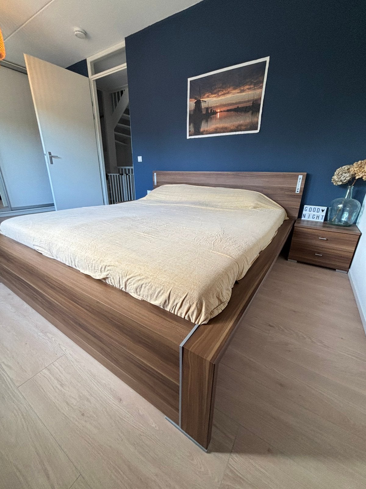 Bed, nachtkastjes en kast, Ophalen, Gebruikt, Tweepersoons