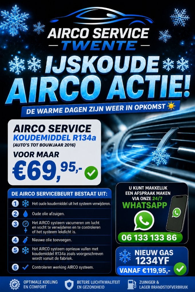 AIRCO VULLEN AANBIEDING R134a /R1234yf GOEDKOOPSTE IN TWENTE, Overige werkzaamheden