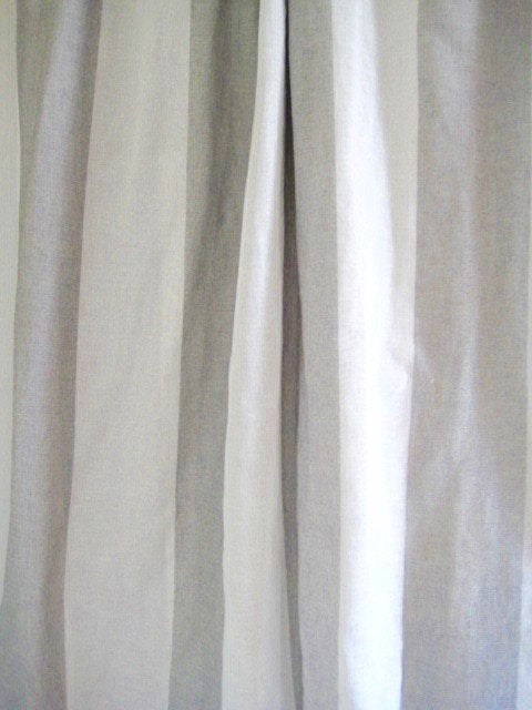 MOOIE VITRAGE 7 STUKS LICHT GRIJS MET WITTE BANEN, Vitrage, Plooiafwerking, Grijs, 175 cm