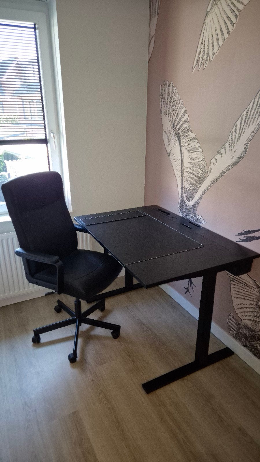 IKEA Mittzon Bureau 120x80 met bureaustoel, Ophalen, Zwart, Gebruikt, Hout