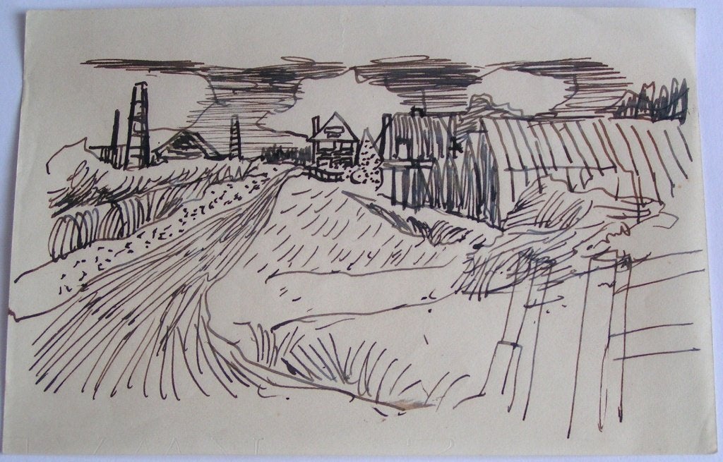 Div.tekeningen per stuk oorlogstijd Limburg 1942 H.Bekman, Antiek en Kunst, Kunst | Tekeningen en Foto's, Verzenden