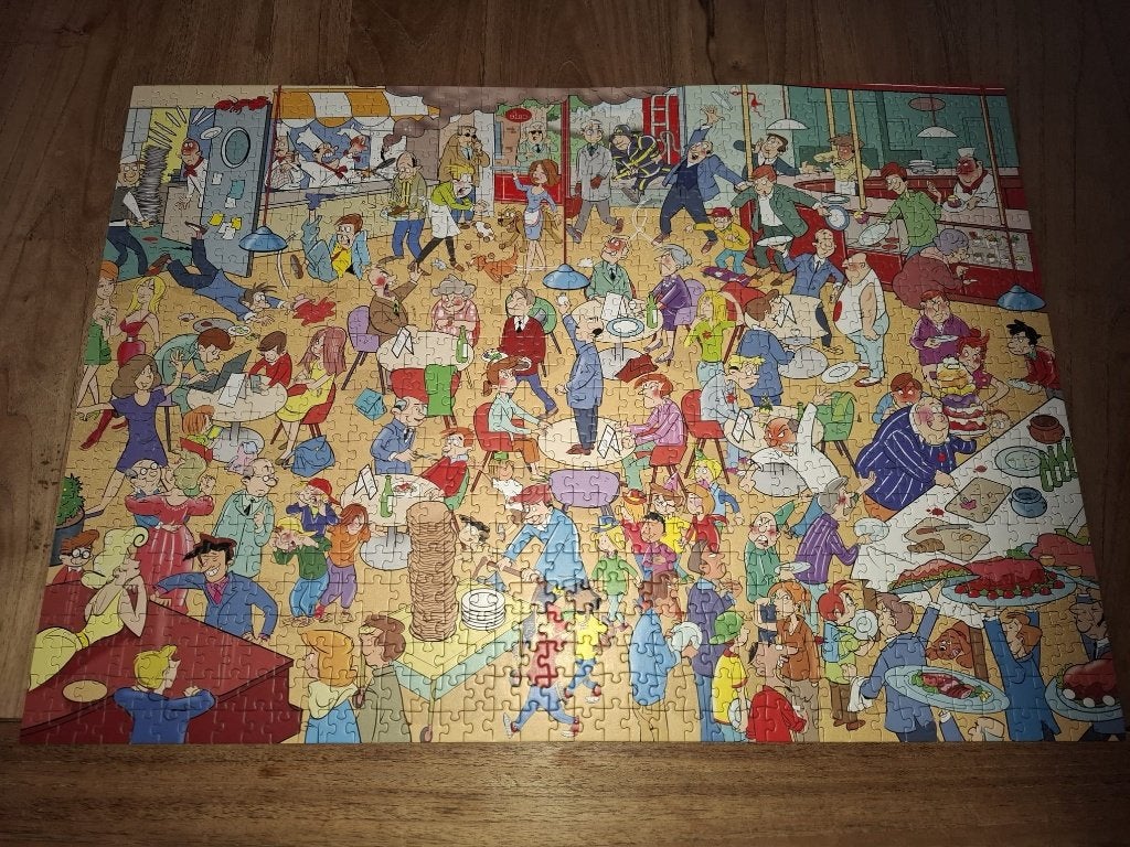 puzzel That's Life lunchroom 371421 1000 stukjes Goliath, Ophalen of Verzenden, 500 t/m 1500 stukjes, Zo goed als nieuw, Legpuzzel