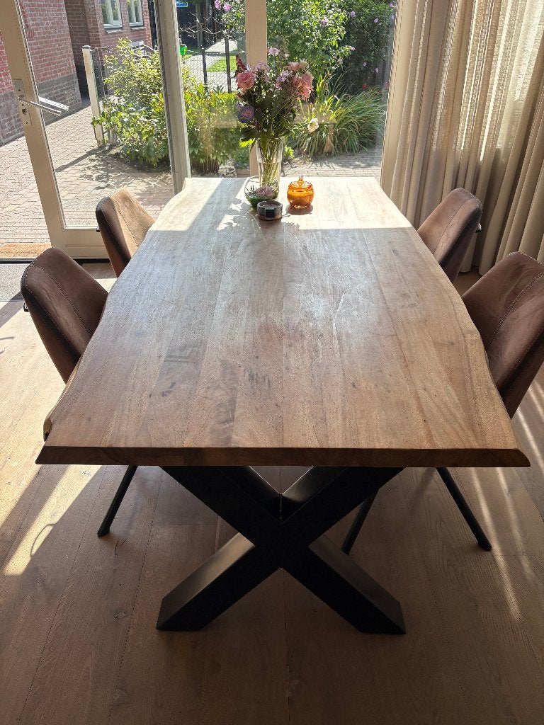 boomstamtafel 2 meter bij 90 cm, Huis en Inrichting, Tafels | Eettafels, Ophalen, 200 cm of meer, 50 tot 100 cm, Zo goed als nieuw