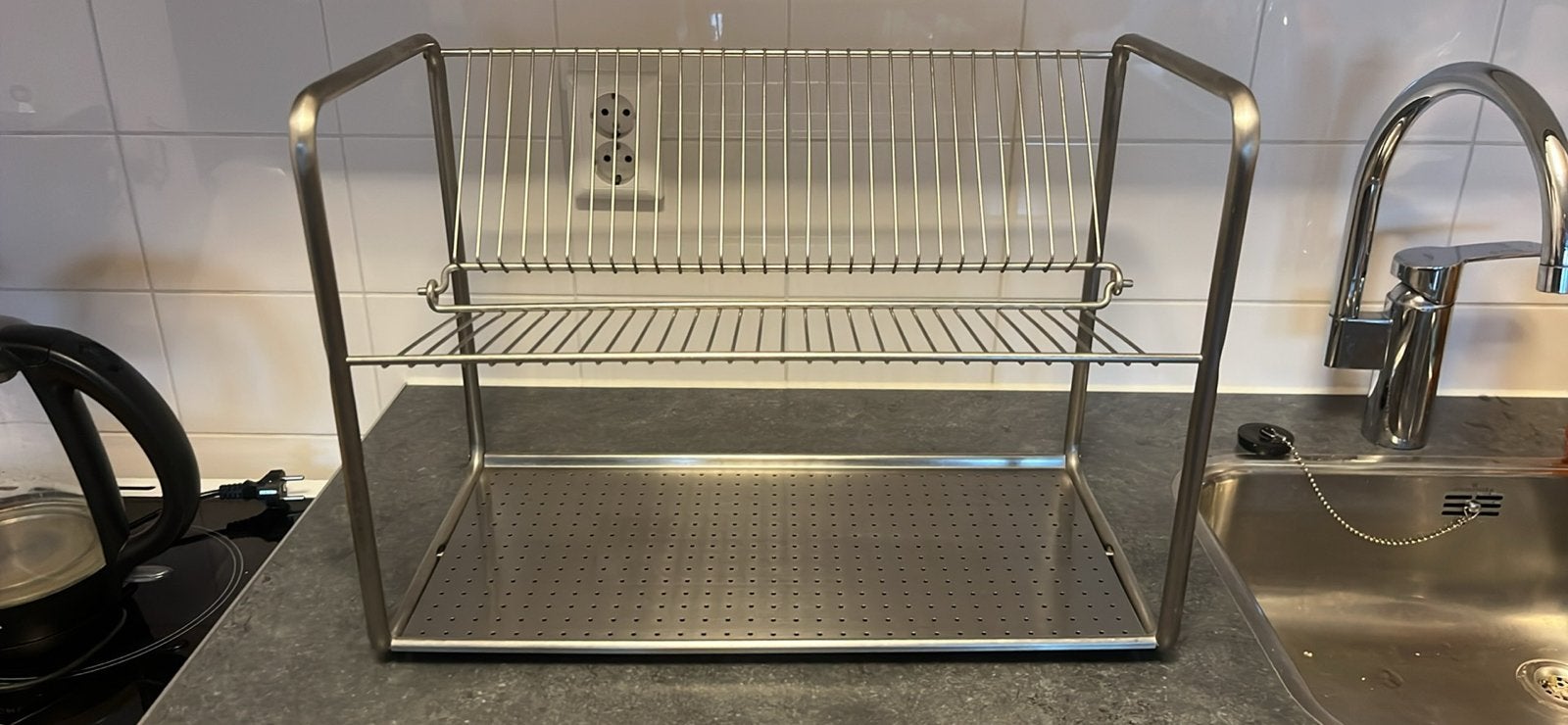 Afdruiprek, roestvrij staal, 50x27x36 cm, Huis en Inrichting, Ophalen, Gebruikt, Bordenrek, IKEA