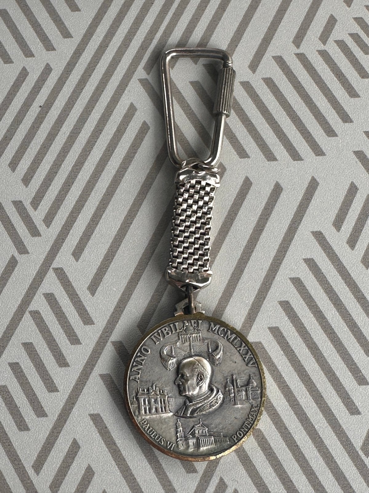 Vintage Sleutelhanger Paus Paulus VI Jubileum 1975, Ophalen of Verzenden