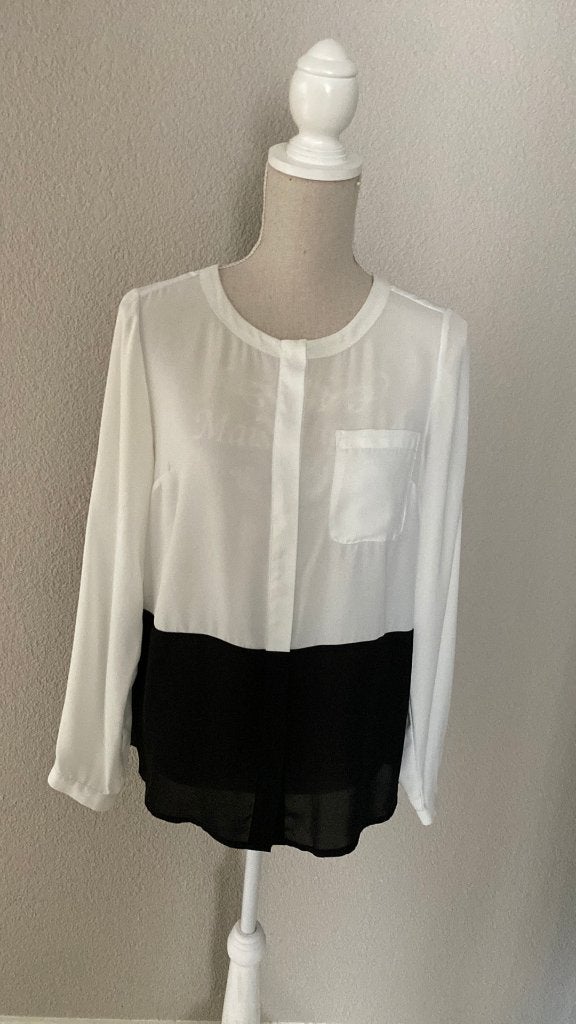 Blouse wit-zwart Maat 40 Voile Merk Atmosphere, Kleding | Dames, Blouses en Tunieken, Maat 38/40 (M), Atmosphere, Overige kleuren