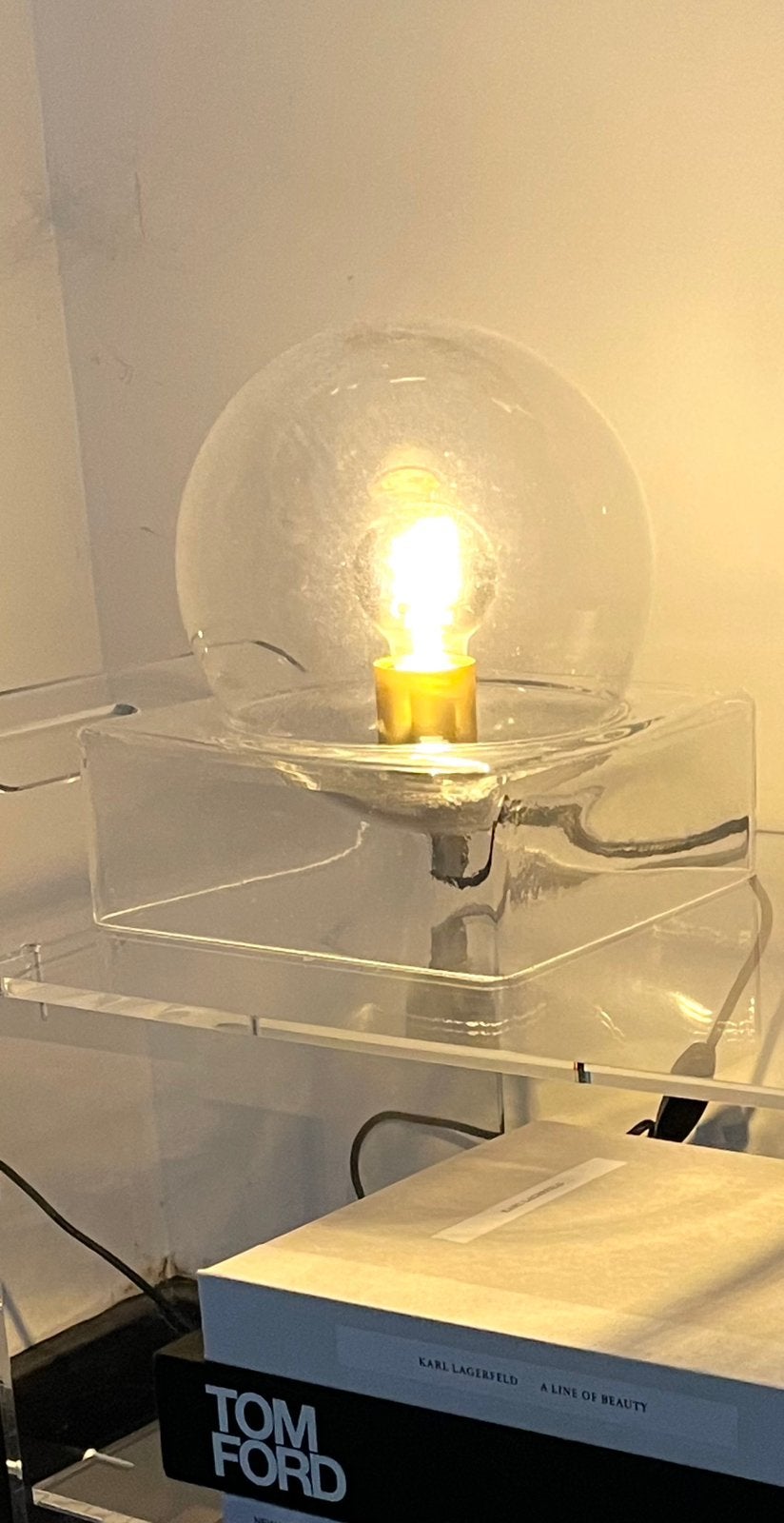 Glas glazen bol bal tafellamp tafel lamp, Ophalen of Verzenden, Zo goed als nieuw, Glas