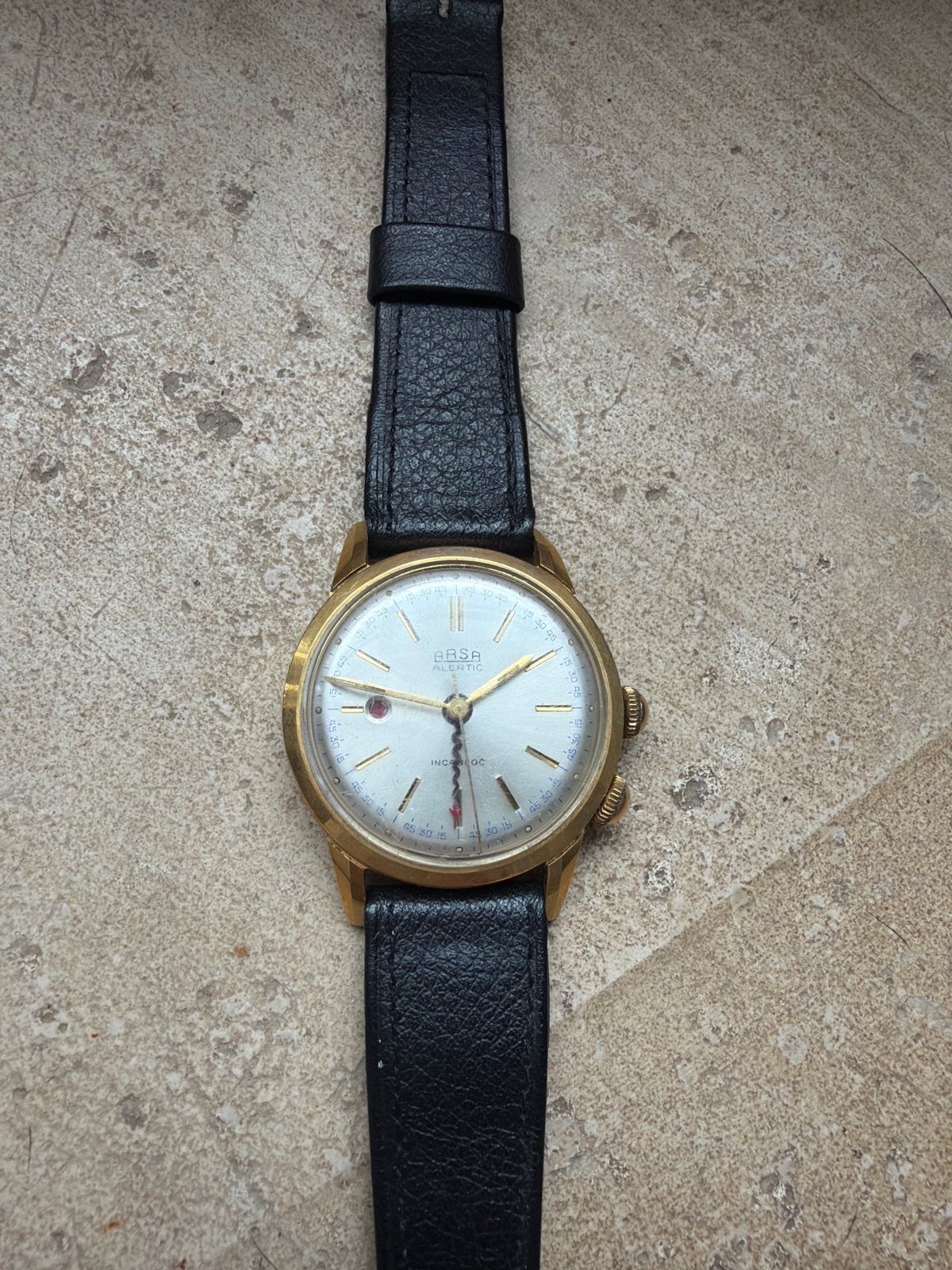 Vintage BASA Automatic Incabloc Polshorloge Verguld, Overige merken, Overige materialen, Met bandje, Polshorloge