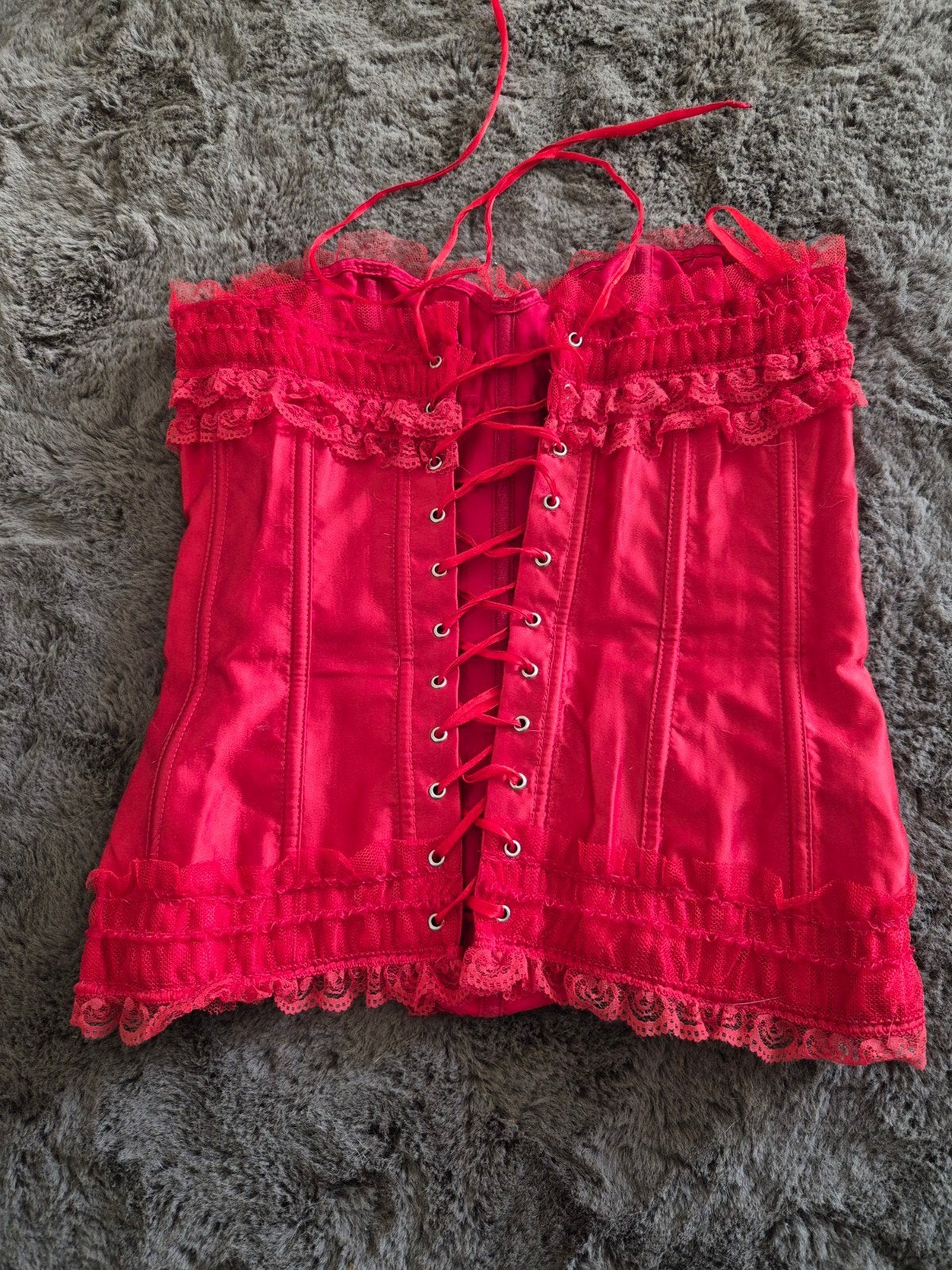 Rood Korset met Veters en kant, Kleding | Dames, Onbekend, Ophalen, Rood, Body of Korset
