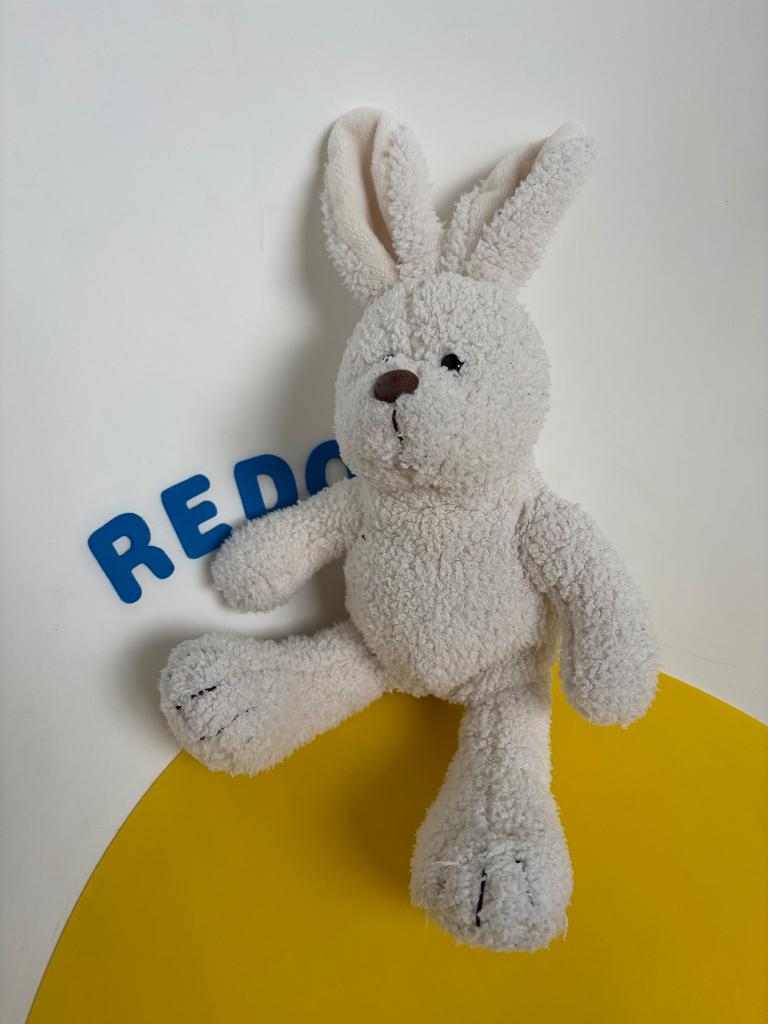 K1292 Teddykomapniet konijn konijntje wit, Kinderen en Baby's, Speelgoed | Knuffels en Pluche, Ophalen of Verzenden, Zo goed als nieuw