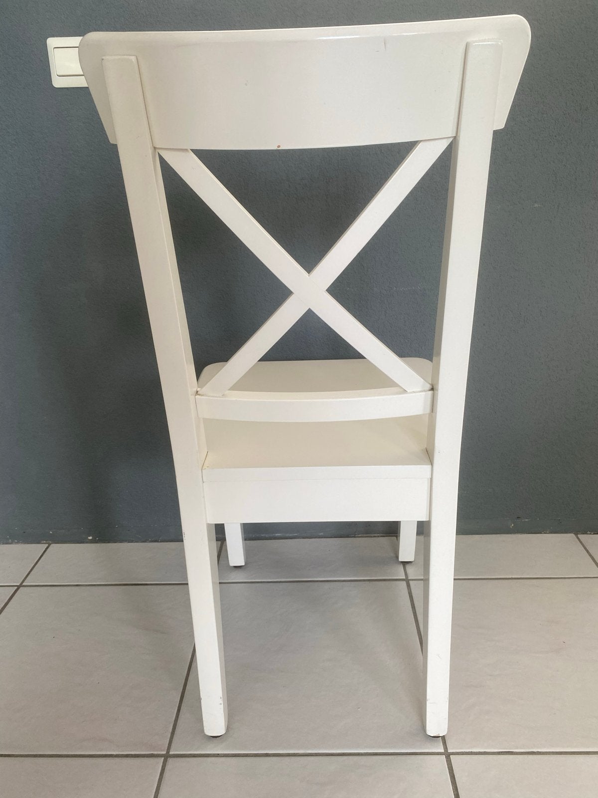 9x IKEA Rosentorp stoelen - Wit houten eetkamerstoelen, Ophalen, Gebruikt, Wit, Vijf, Zes of meer stoelen