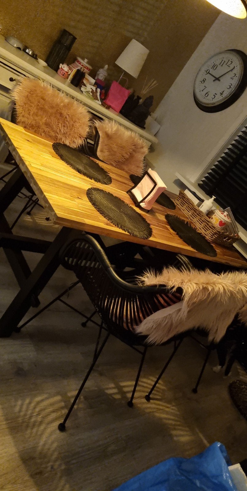 IKEA eettafel + 4 stoelen Leen Bakker, Huis en Inrichting, Tafels | Eettafels, Gebruikt, 100 tot 150 cm, 50 tot 100 cm, Modern industrieel