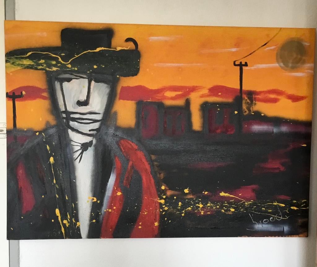 THE LONELY GRINGO, acryl schilderij, Ophalen
