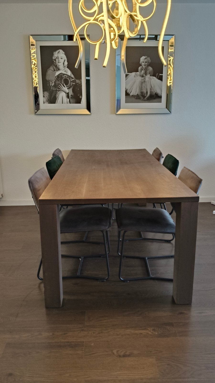 Eettafel van Bommel 220x99,5cm - Hout, Ophalen, Gebruikt, Eikenhout, 200 cm of meer