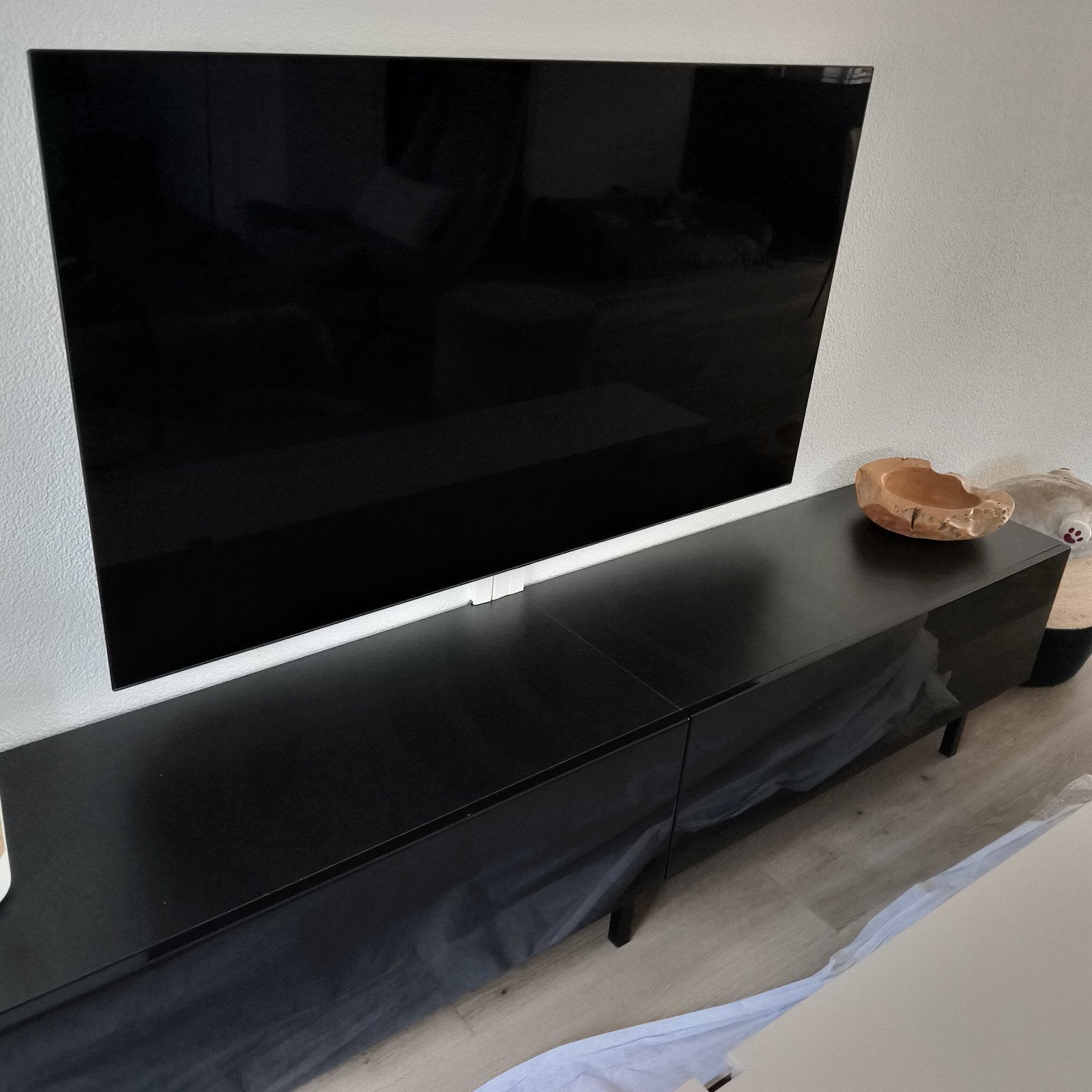Zwart Audio/Video Meubel - 3 Delen, 300 cm Breed, Ophalen, Gebruikt, 200 cm of meer