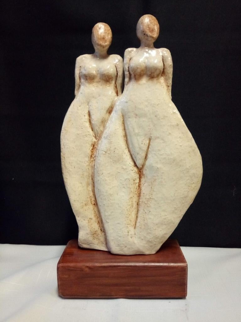 2 DAMES, beeld, keramiek, Ophalen, Nieuw, Mens
