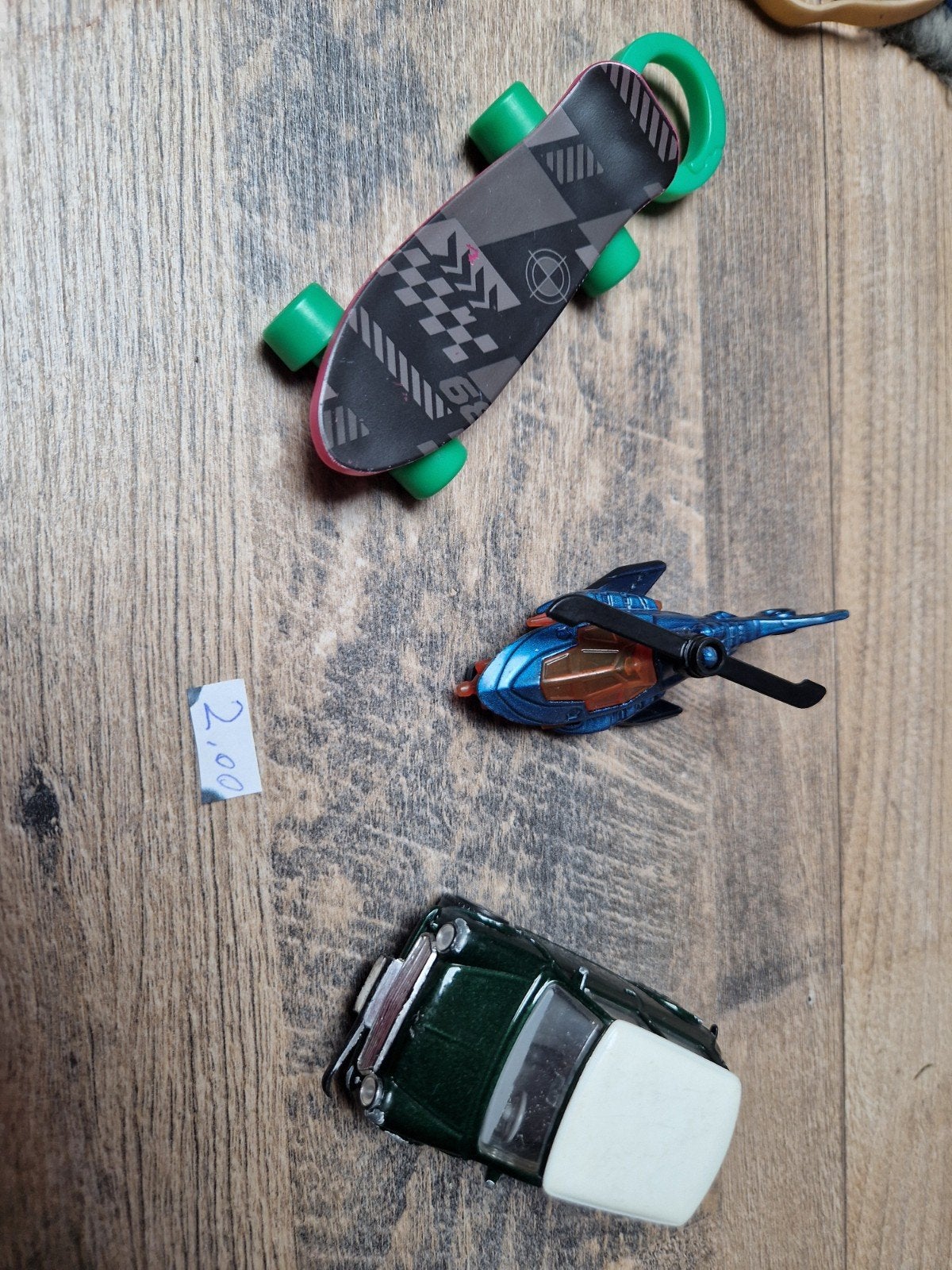 Speelgoed set: skateboard, helikopter, auto, Ophalen of Verzenden, Gebruikt