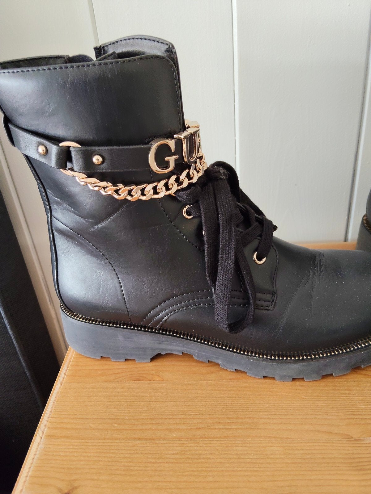 Zgan Echte Guess Leren Laarzen mt 39, Kleding | Dames, Schoenen, Ophalen, Zo goed als nieuw, Zwart, Hoge laarzen