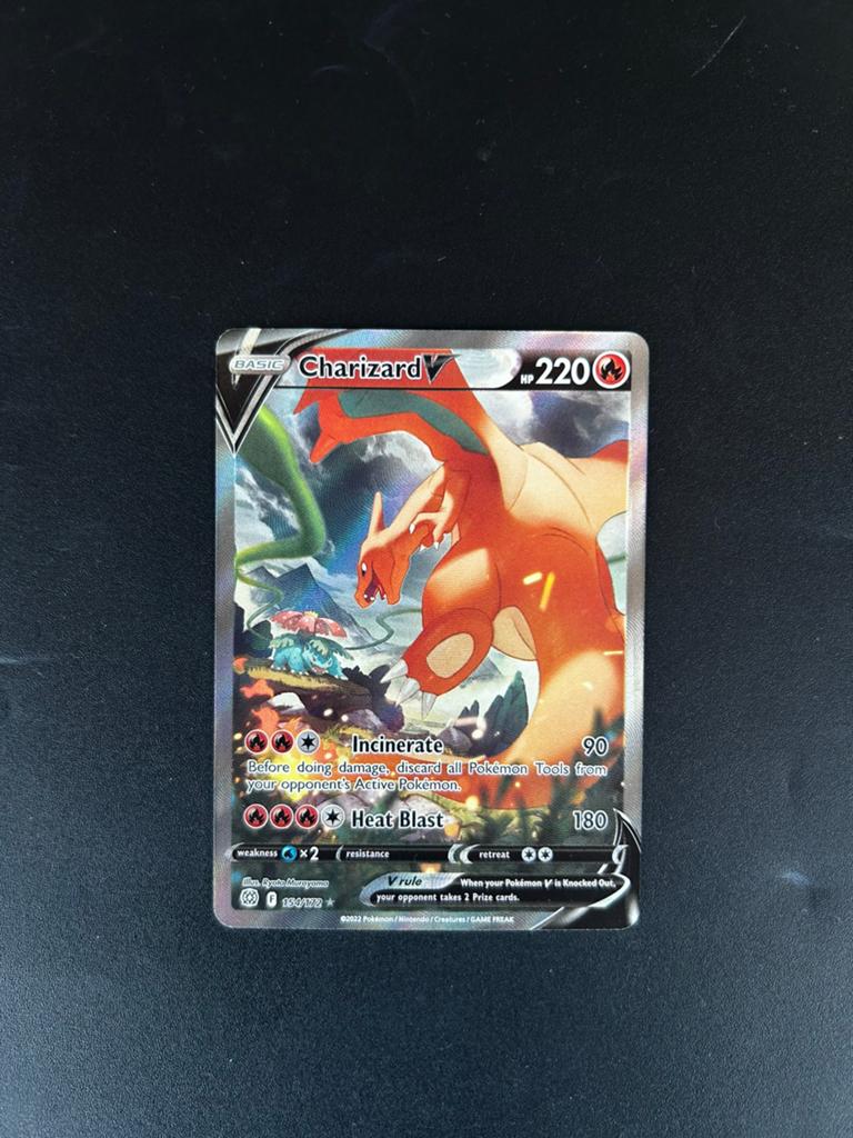 Charizard V 154/172 Brilliant Stars, Ophalen of Verzenden, Zo goed als nieuw, Losse kaart, Foil